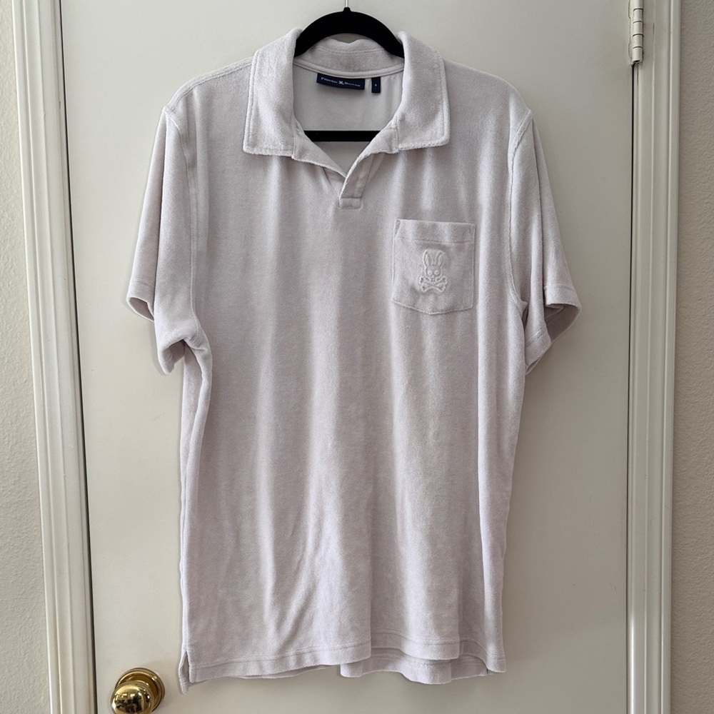 Psycho Bunny Men’s Terry Cloth Collared Shirt Size 6